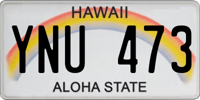HI license plate YNU473