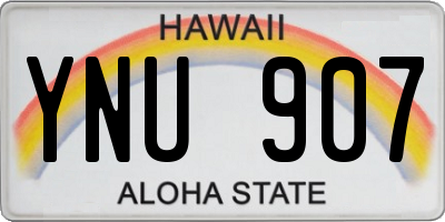 HI license plate YNU907