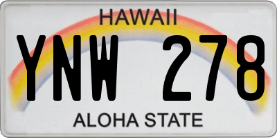 HI license plate YNW278