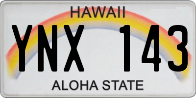 HI license plate YNX143