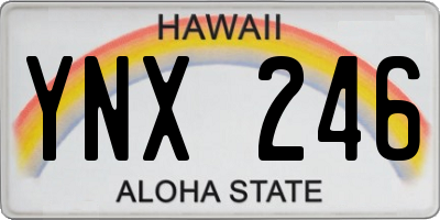 HI license plate YNX246