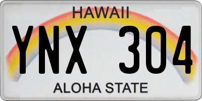HI license plate YNX304