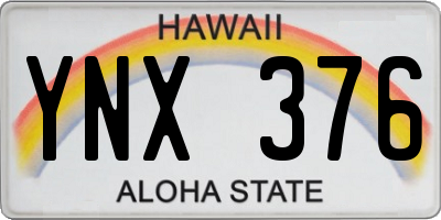 HI license plate YNX376