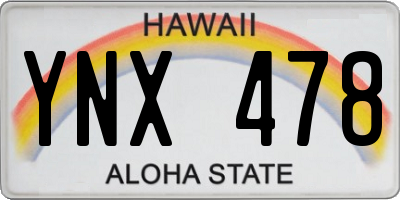 HI license plate YNX478