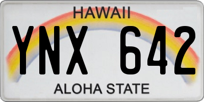 HI license plate YNX642