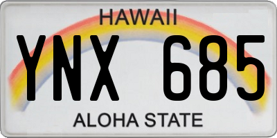 HI license plate YNX685