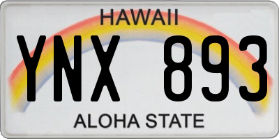 HI license plate YNX893
