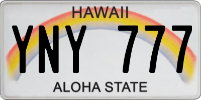HI license plate YNY777