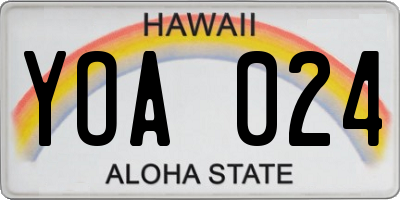 HI license plate YOA024