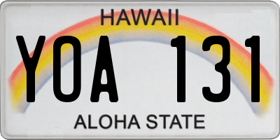 HI license plate YOA131