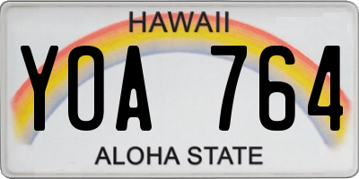 HI license plate YOA764
