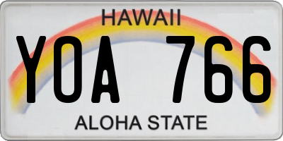 HI license plate YOA766