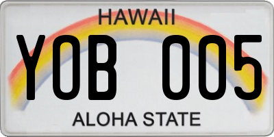 HI license plate YOB005