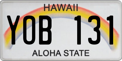 HI license plate YOB131