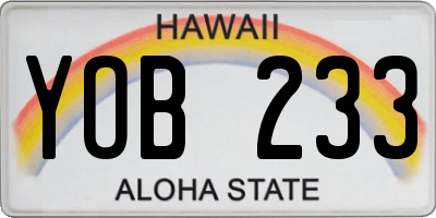 HI license plate YOB233