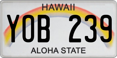 HI license plate YOB239