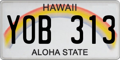 HI license plate YOB313