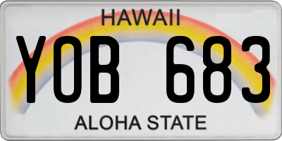 HI license plate YOB683