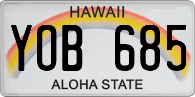 HI license plate YOB685