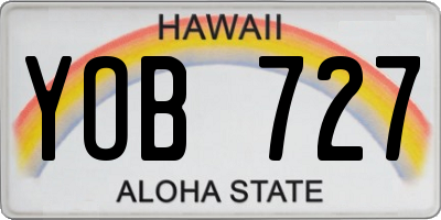 HI license plate YOB727