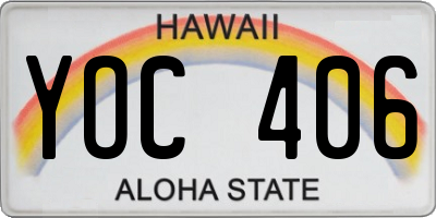 HI license plate YOC406