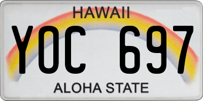 HI license plate YOC697