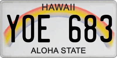 HI license plate YOE683