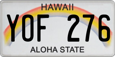 HI license plate YOF276