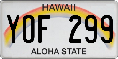 HI license plate YOF299