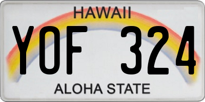 HI license plate YOF324
