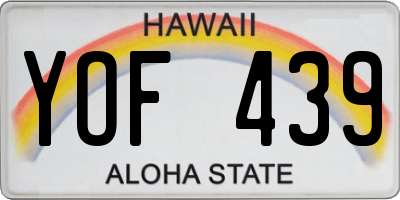 HI license plate YOF439