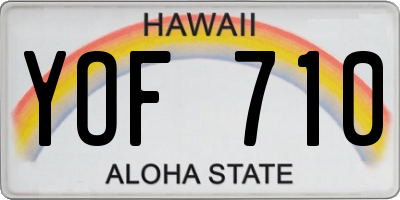 HI license plate YOF710