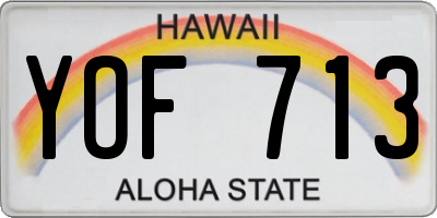 HI license plate YOF713