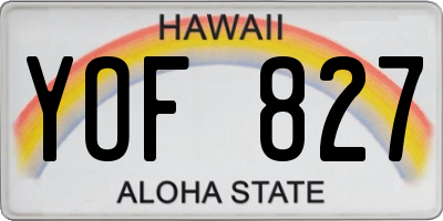 HI license plate YOF827