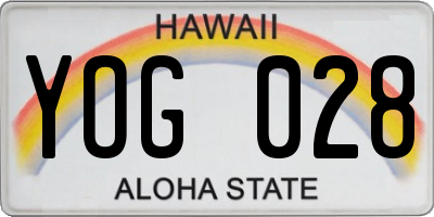 HI license plate YOG028