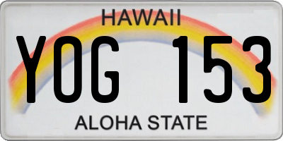 HI license plate YOG153
