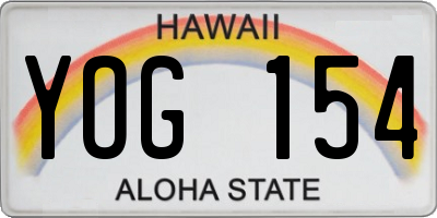HI license plate YOG154