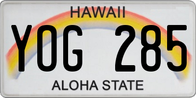 HI license plate YOG285