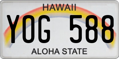 HI license plate YOG588