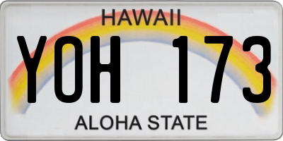 HI license plate YOH173