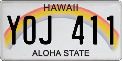 HI license plate YOJ411
