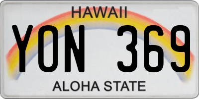 HI license plate YON369
