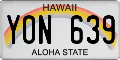 HI license plate YON639