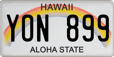 HI license plate YON899