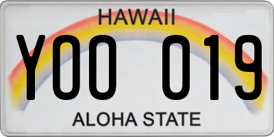 HI license plate YOO019