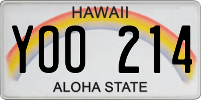 HI license plate YOO214