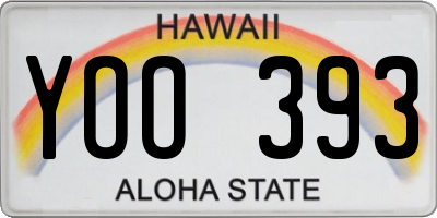 HI license plate YOO393