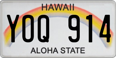 HI license plate YOQ914