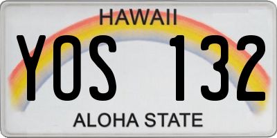 HI license plate YOS132