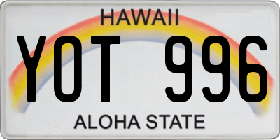 HI license plate YOT996